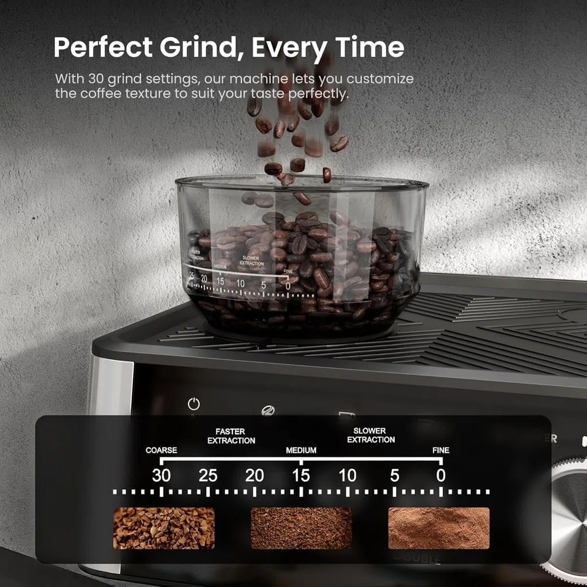 Espresso machine grind settings
