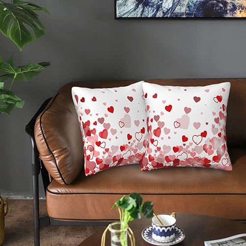 Miniatura 7 de Juego de 2 fundas de almohada de corazón para el día de San Valentín, fundas de almohada de corazones de amor de 18 x 18 pulgadas, funda de almohada