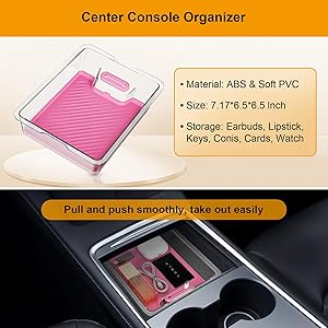 BANKKY Center Console Organizer Tray 5PCS for Tesla Model Y Accessories 2024-2020(Not Fit Model Y Juniper), Armrest Storage Tray and Hidden Storage Box, Cup Holder Insert, Under Seat Storage Box
