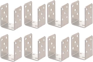 8er Set U-Pfostenträger 70 mm zum Aufschrauben, Pfostenanker 4 mm | Verzinkter Stahl, Balkenschuh, Bodenanker, Holzpfosten, Betonmontage, Zaunbau, Pergola, Terrasse