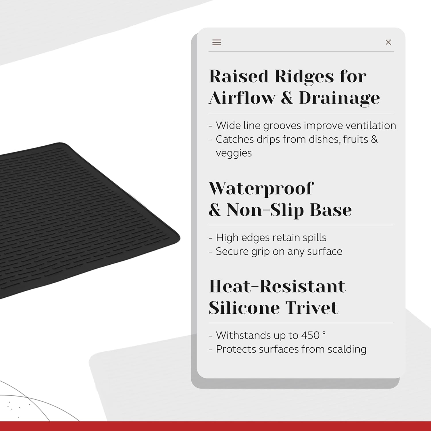 PARNOO Silicone Stove Top Cover for Electric Stove – Heat‑Resistant Glass Top Stove Protector Mat – Universal Flat Top Stove Cover, Black 28” x 20”