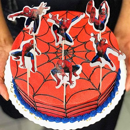 Bestzy Homme Araignee Bon Anniversaire 1 Pieces Homme Araignee Gateau Decorations Happy Birthday Cupcake Gateau Bebe D Anniversaire Cake Topper Pour Garcons Filles Amazon Fr Cuisine Et Maison