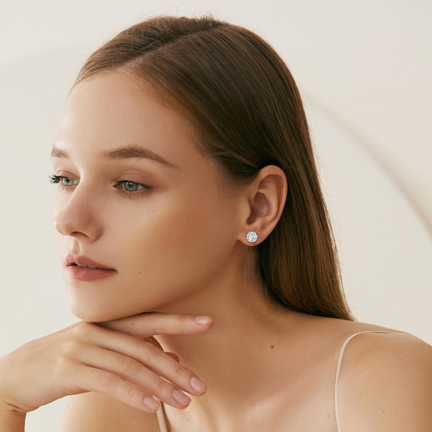 Moissanite Stud Earrings, D Color VVS1 18K White Gold Plated 925 Sterling Silver Earrings, Hypoallergenic Studs Earring for Women Men - Image 6