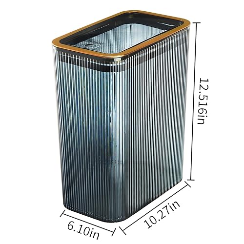 Miniatura 8 de Cubo de basura transparente, cubos de basura para baño con tapas, cesta de basura delgada de plástico con tapa superior de presión, bote de basura