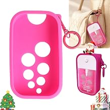 Silicone Case for Touchland Hand Sanitizer Spray 1 fl oz,Protective Case with Dual Keychains and Back Hole Design,Portable Hand Sanitizer Holder Keychain for Daily Outings, Travel & More Rose Red