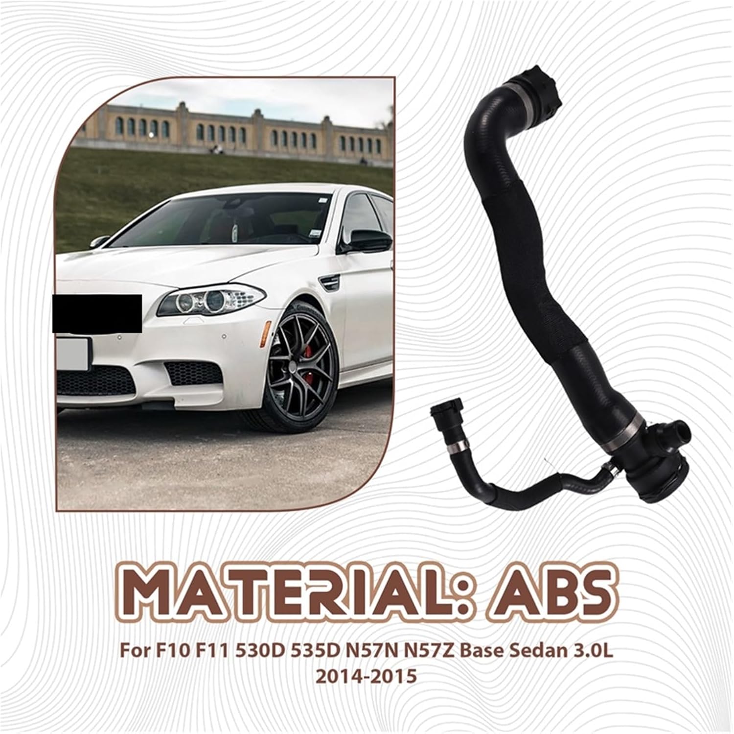 Car Engine Coolant Hose 17128513603 Compatible with BMW F10 F11 530D 535D N57N N57Z Sedan 3.0L 2014-2015 Base