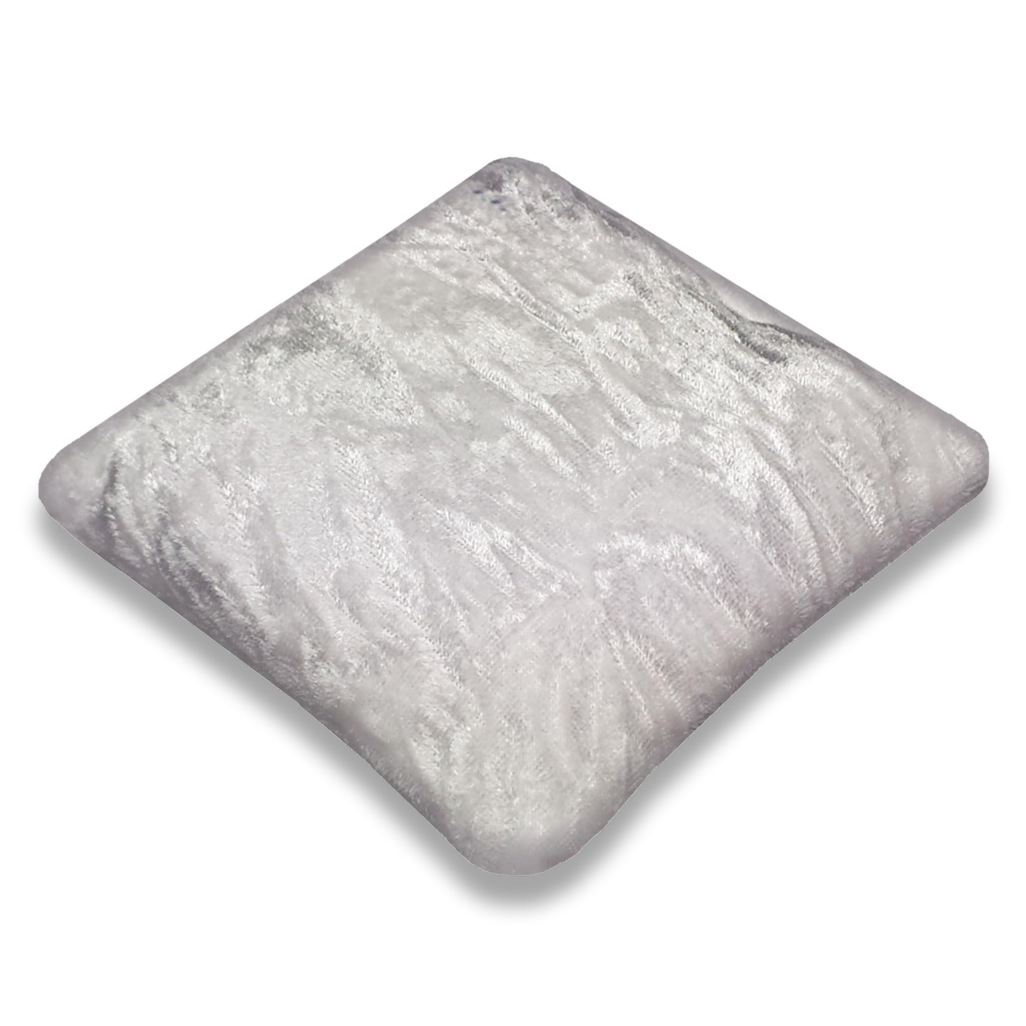 3.5 Inch Square Snow White Crushed Velvet Crystal Display Pillow - 'Bean Bag' Support for Crystal Skulls, Spheres, Points, Clusters and More, CPV40S