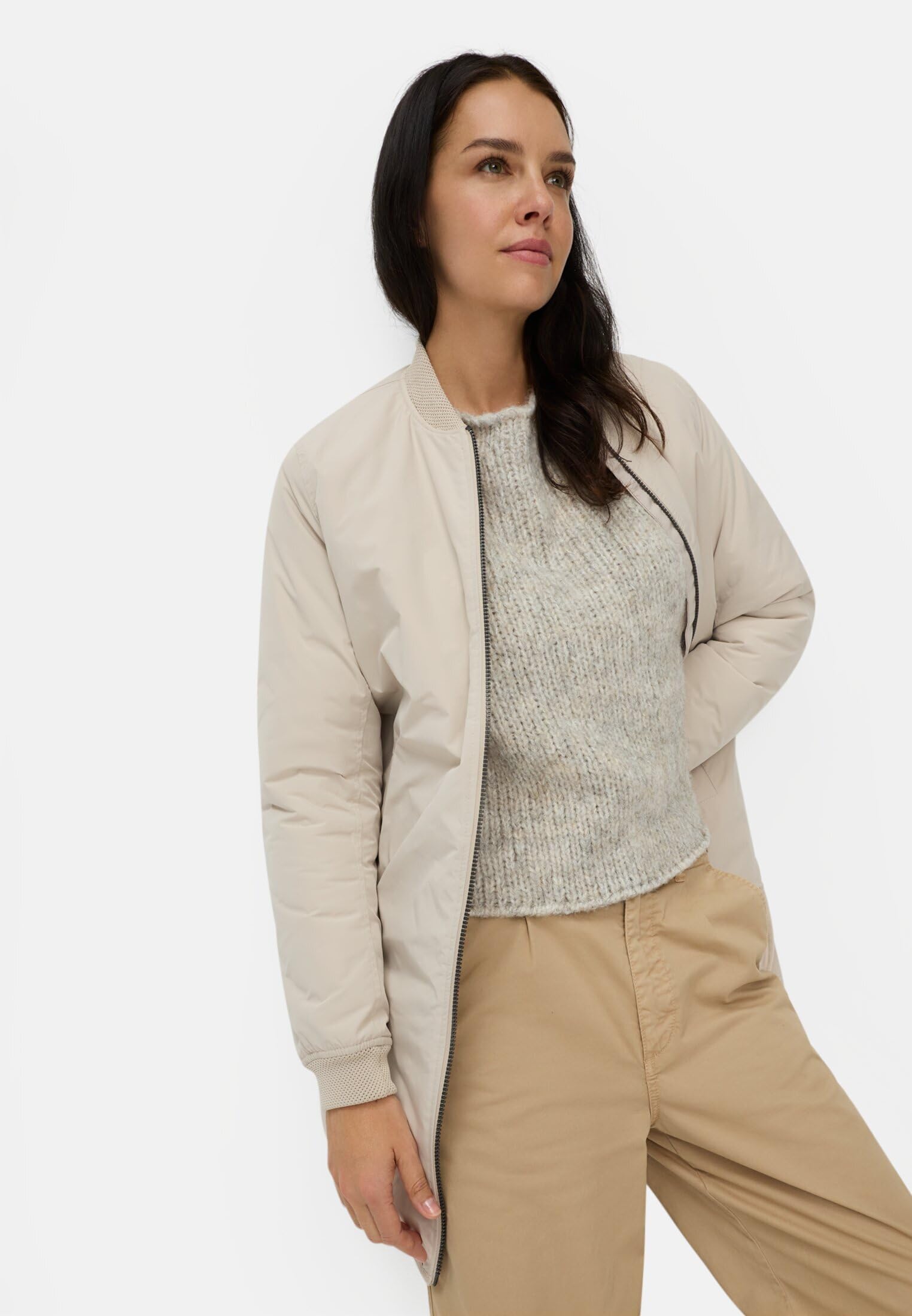 camel active Damen Wasserabweisender Mantel aus reinem Polyester
