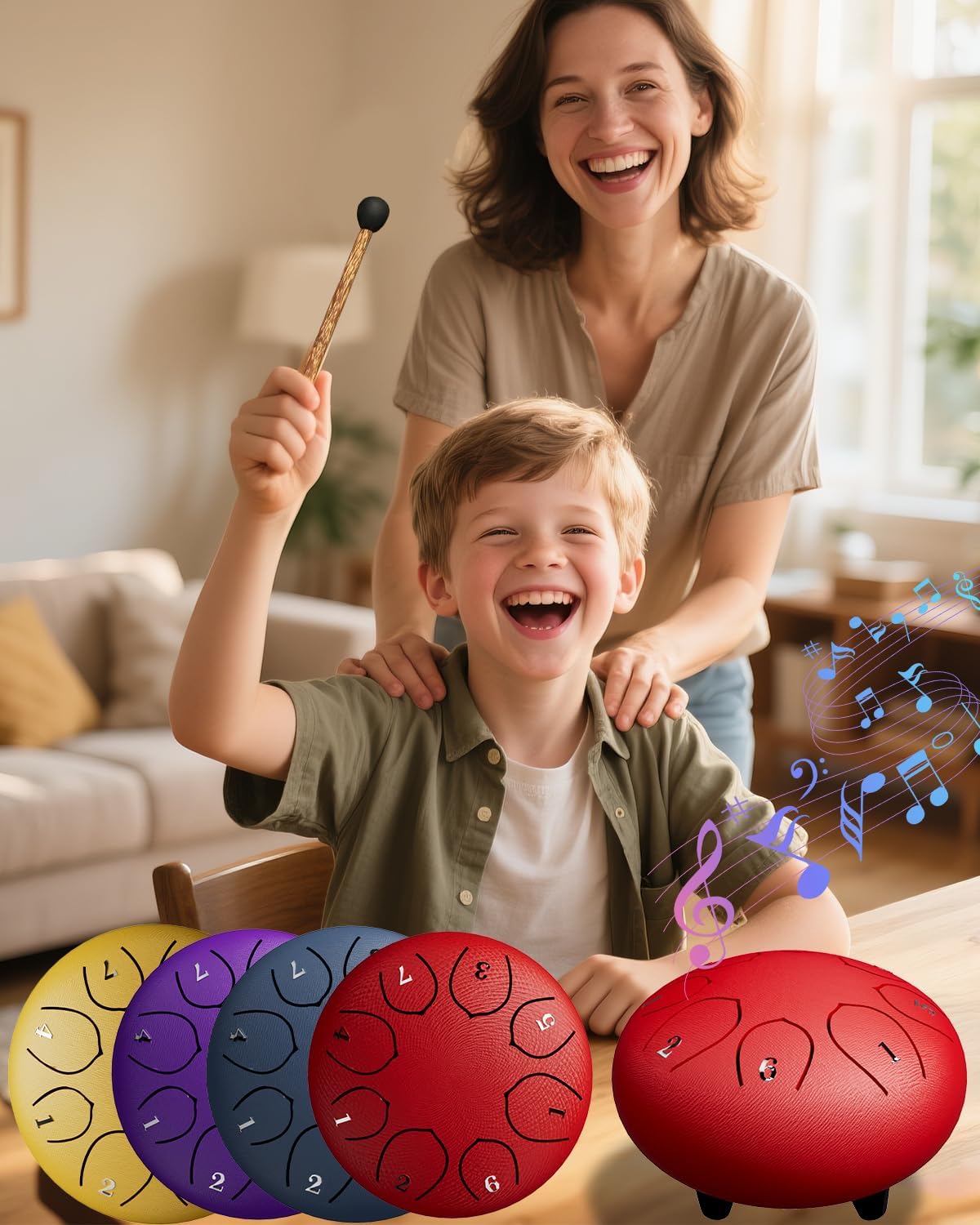 Steel Tongue Drum, 6 Inches 8 Notes Tongue Drum, B Major Rain Drum for Outside, Meditation & Yoga, Percussion Music Gift for All Ages