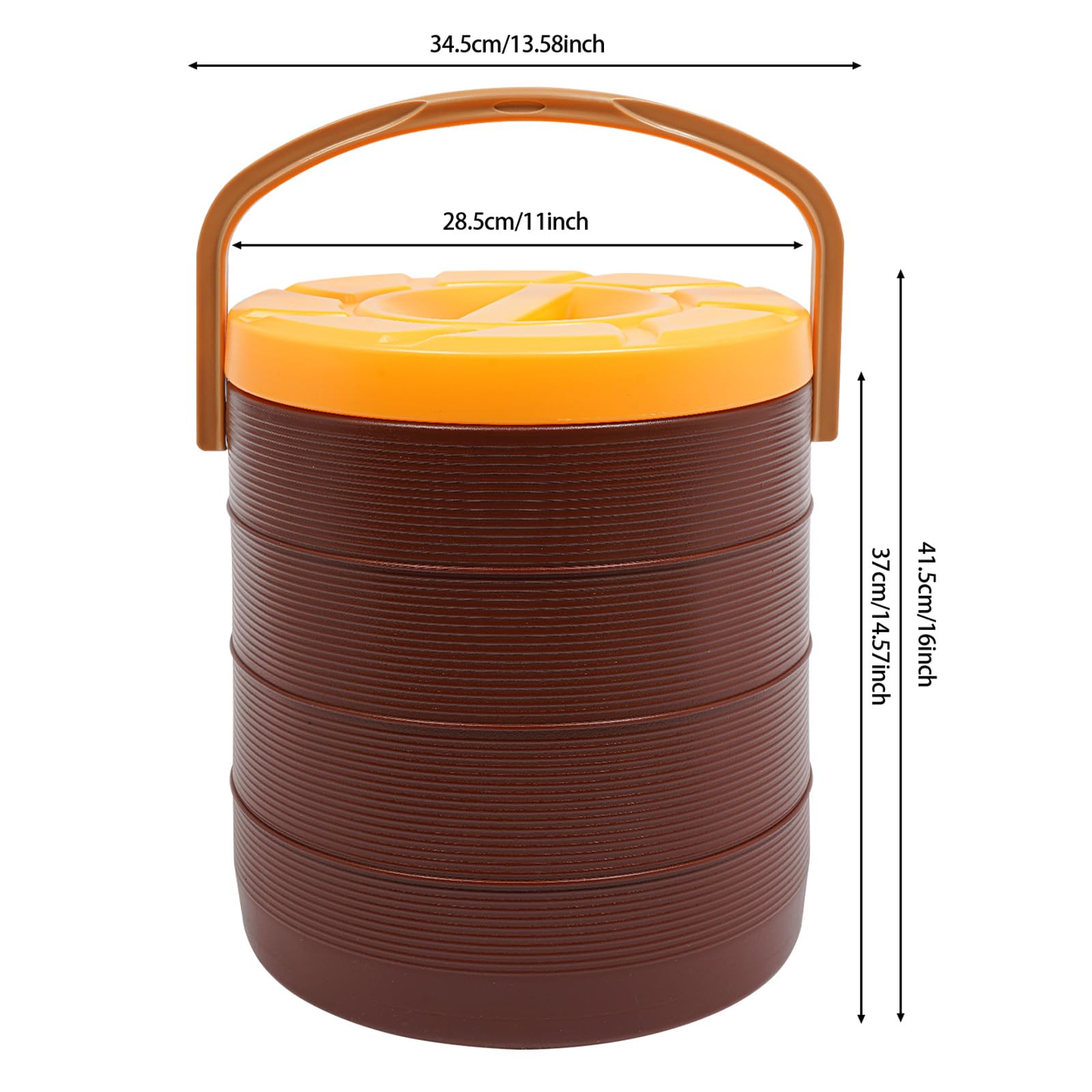 Insulated Beverage Dispenser 6.6Gal Hot and Cold Drink Dispenser with Faucet, Portable Outdoors Drink Container Water Cooler Jug for Camping, Stainless Steel Bucket for Canteen (Brown, 6.6Gal)