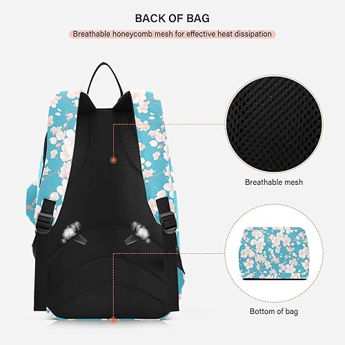 Miniatura 4 de Tennis Badminton Racket Bags Breathable Pink Blue Flowers 2 Rackets Tennis Racket Cover Bag with Protective Pad for Women, Men, Teenagers raquetas