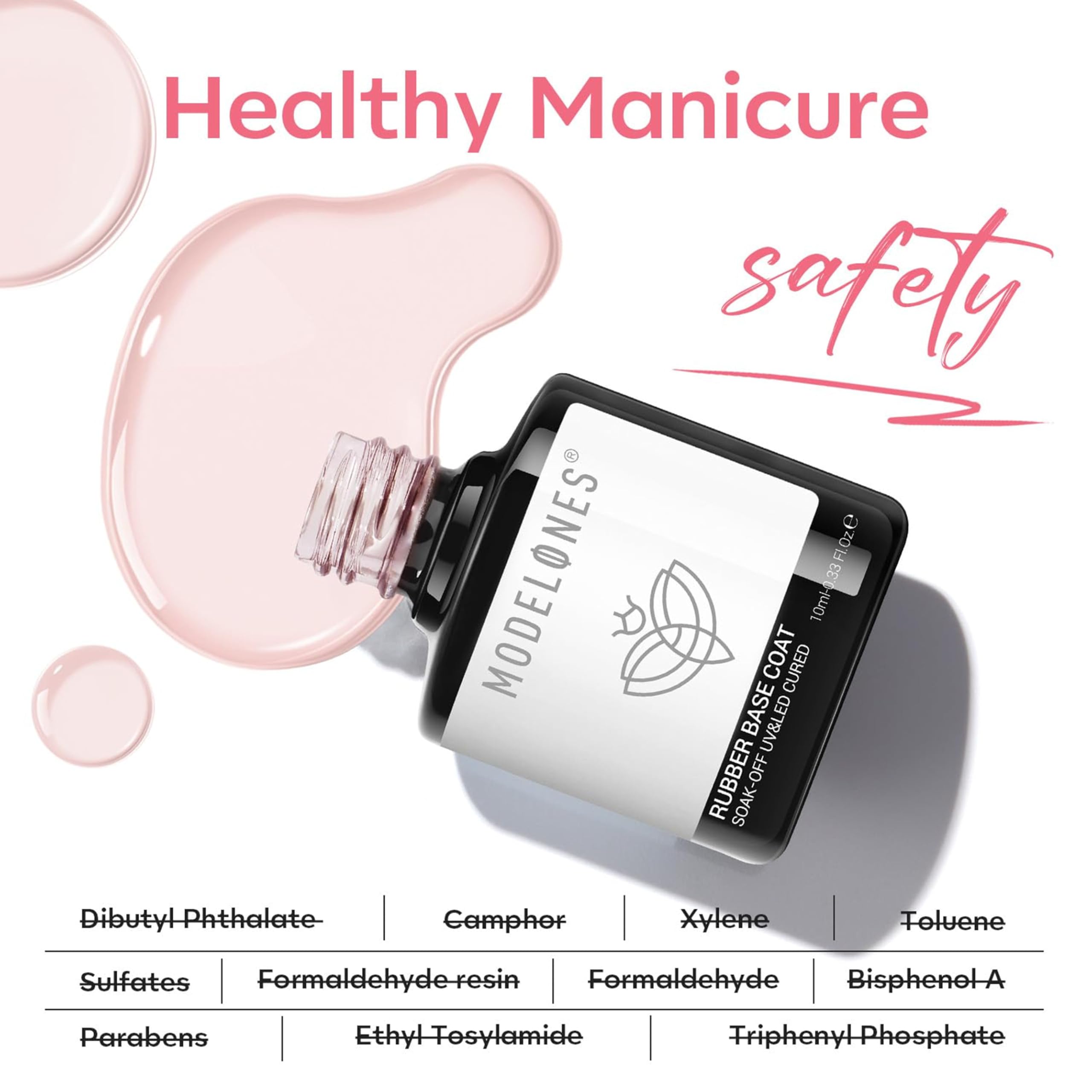 modelones Builder Rubber Base and Top Coat Gel Set for Nails from BELLE GAGA® Light Milky Baby Pink 6 in One Nude Color Base Coat Strengthen Apex Building Extension Long Last Protect Soak Off Manicure for Fragile Nail Art DIY Home 3