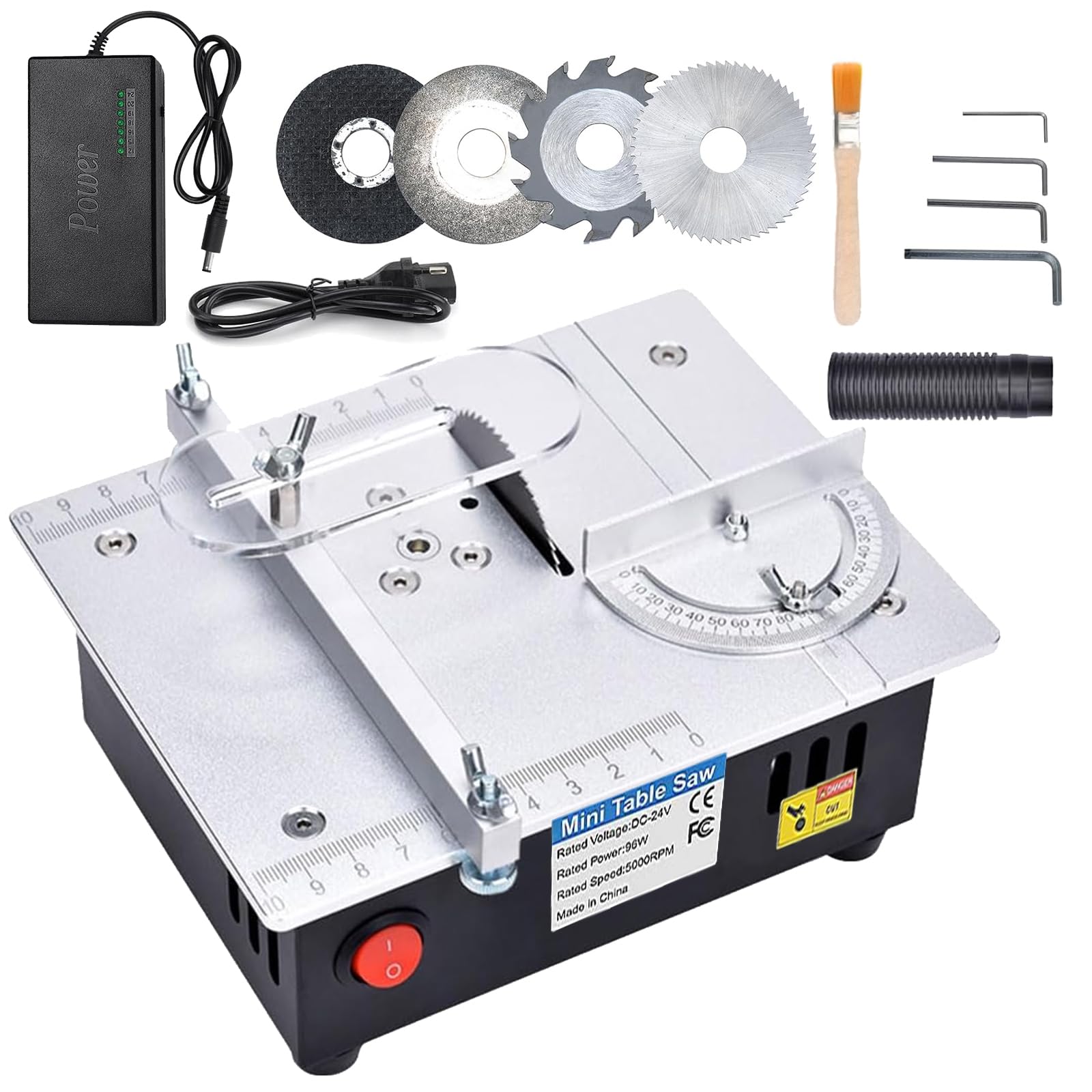 Mini Sega Circolare Da Tavolo 7 Velocità - Con 4 Lame, Altezza Regolabile 0.1-15mm, Per Modellismo E Fai Da Te - Foto 3
