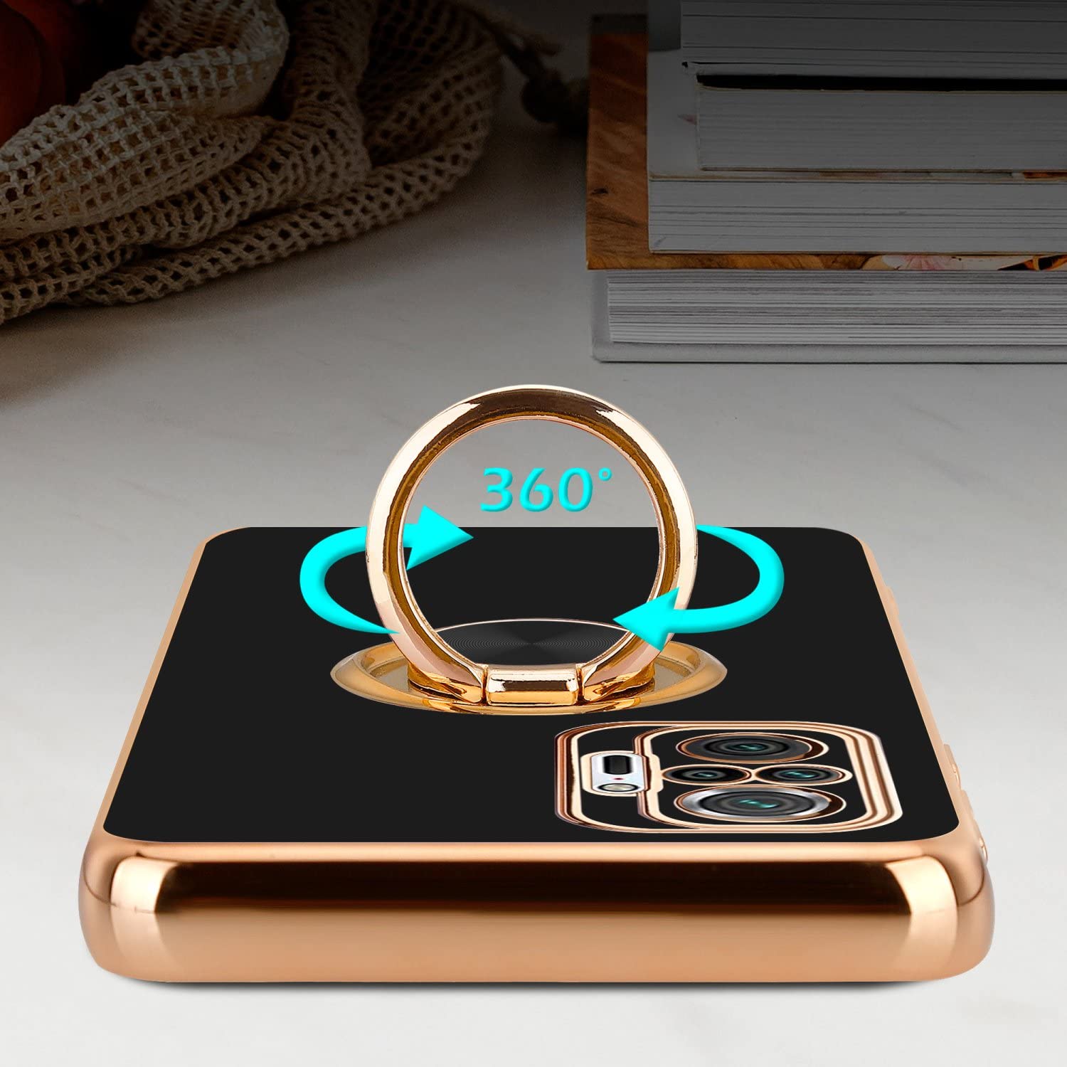 CADORABO Custodia in silicone TPU cover con protezione per la fotocamera CUSTODIA per RedMi NOTE 10 PRO, Verde Menta Lucido, Oro
