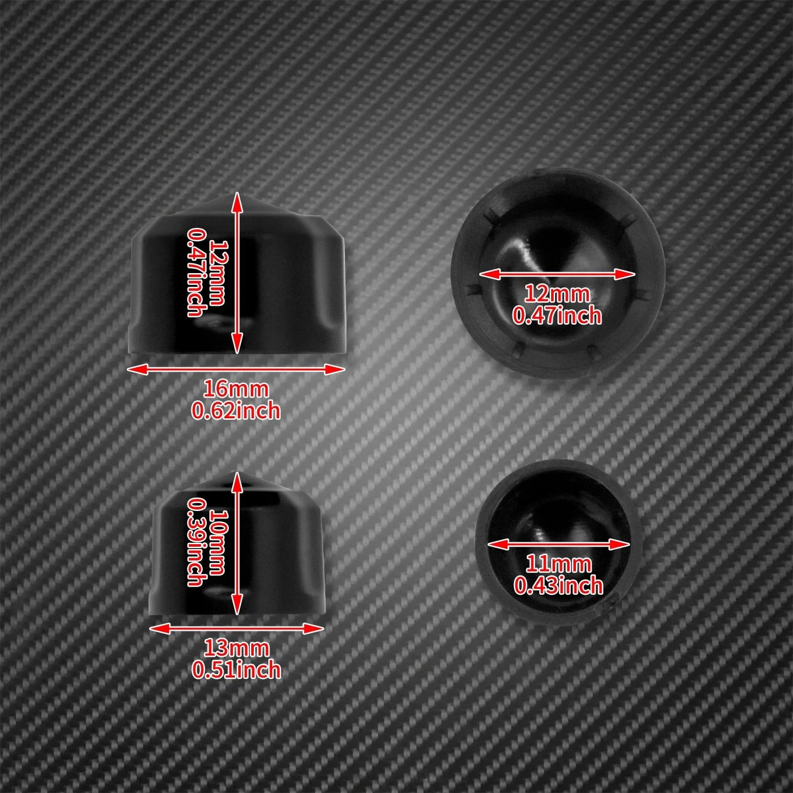 Coperchio Laterale Batteria Misura Per Harley Touring Road Street Glide FLHR Softail Fat Boy FLS 2018-Up Motore Del Motociclo Bulloni Tappi di Protezione Della Copertura(Black Bolt Cap)