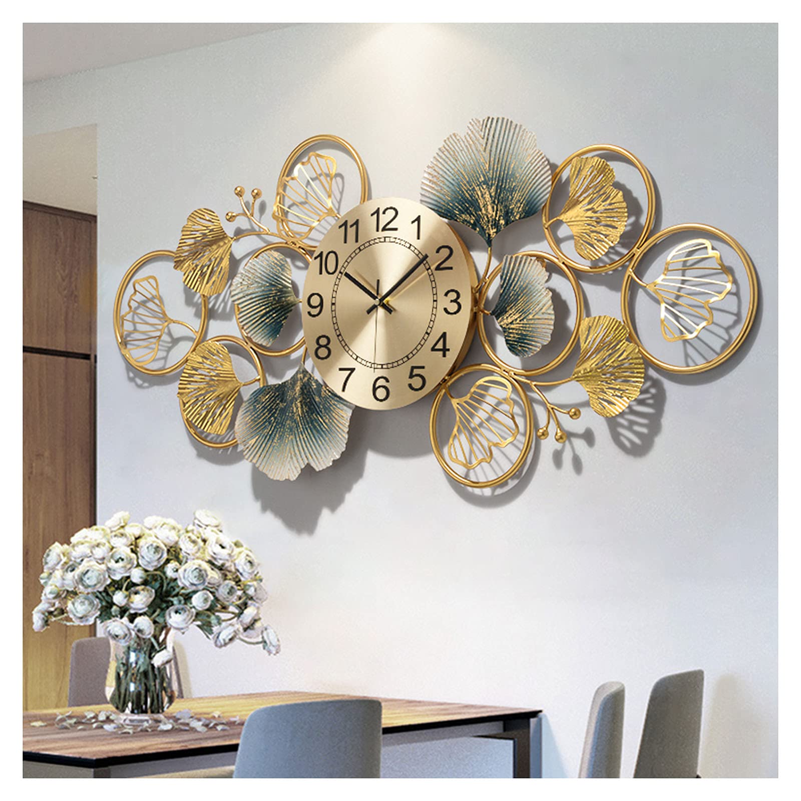 Horloges décoratives créatives à quartz ginkgo cadeau idéal