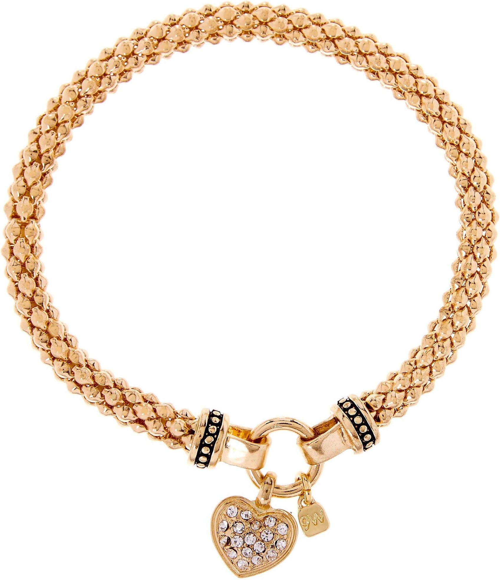 Nine West Women's Boxed Bracelet Pave Heart Stretch