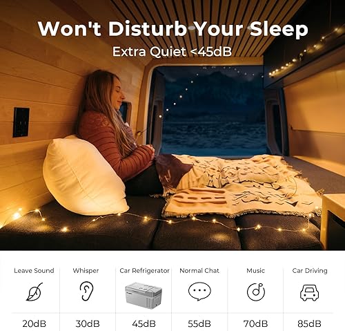 Miniatura 7 de BougeRV 12 Volt Refrigerator, CRPRO 21 Quart 12V Car Fridge, Portable Freezer (-8℉~50℉), Compressor Electric Cooler with 12V/24 DC, 110-240 AC for