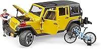 Vista 4 de Bruder 02543 Jeep Wrangler Rubicon con bicicleta de montaña y figura