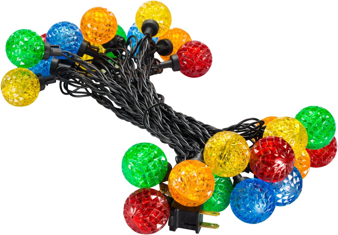 EAVO Decorative LED String Lights,Christmas Lights Outdoor Lighting Waterproof Multi-color Bulbs with 25 LED 25ft long Diamond Globe Ball indoor Lamps for Garden Wedding Party Decoration Light String.