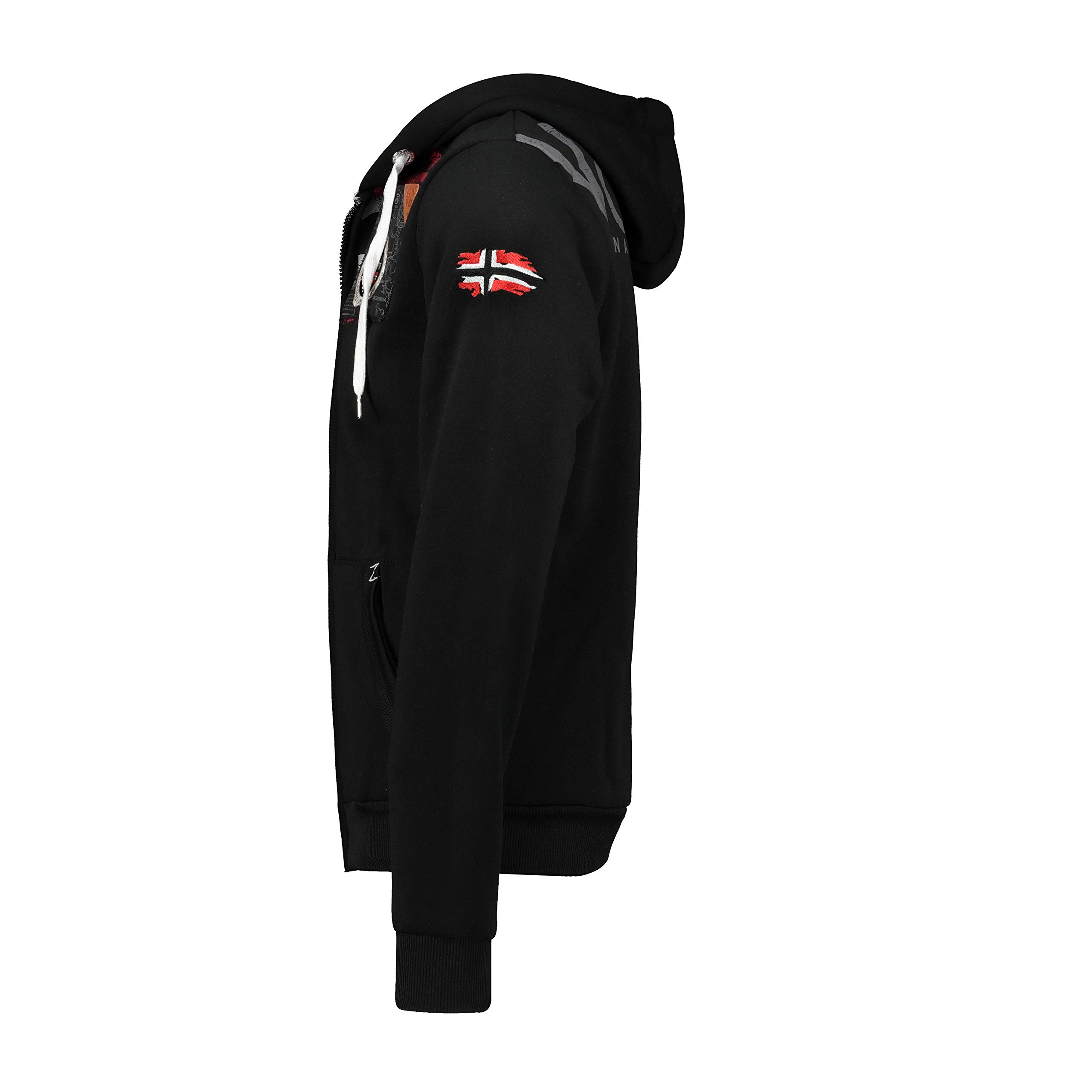 Geographical Norway Fespote Men - Felpa Uomo con Cappuccio Tasca A Canguro Zip - Felpe Pullover Hoody Neve A Maniche Lunghe - Abito Ideale Primavera Estate Autunno Inverno