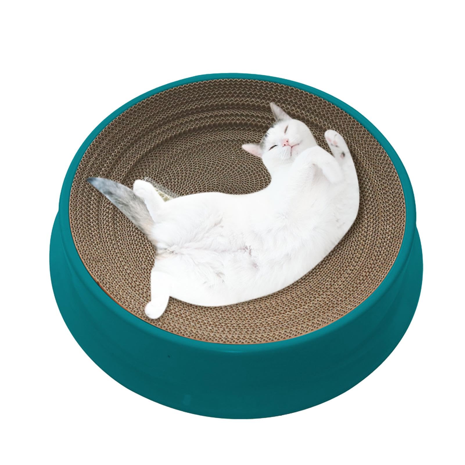 1/4 Stück Katzenkratzpad – Runder Katzenkratzer, verschleißfestes Kratzbrett | Krümelfreies Katzenkrallenschärferbett, rutschfeste Katzenkratzmatte, Katzenkratz-Loungebett für Katzen im Innenbereich