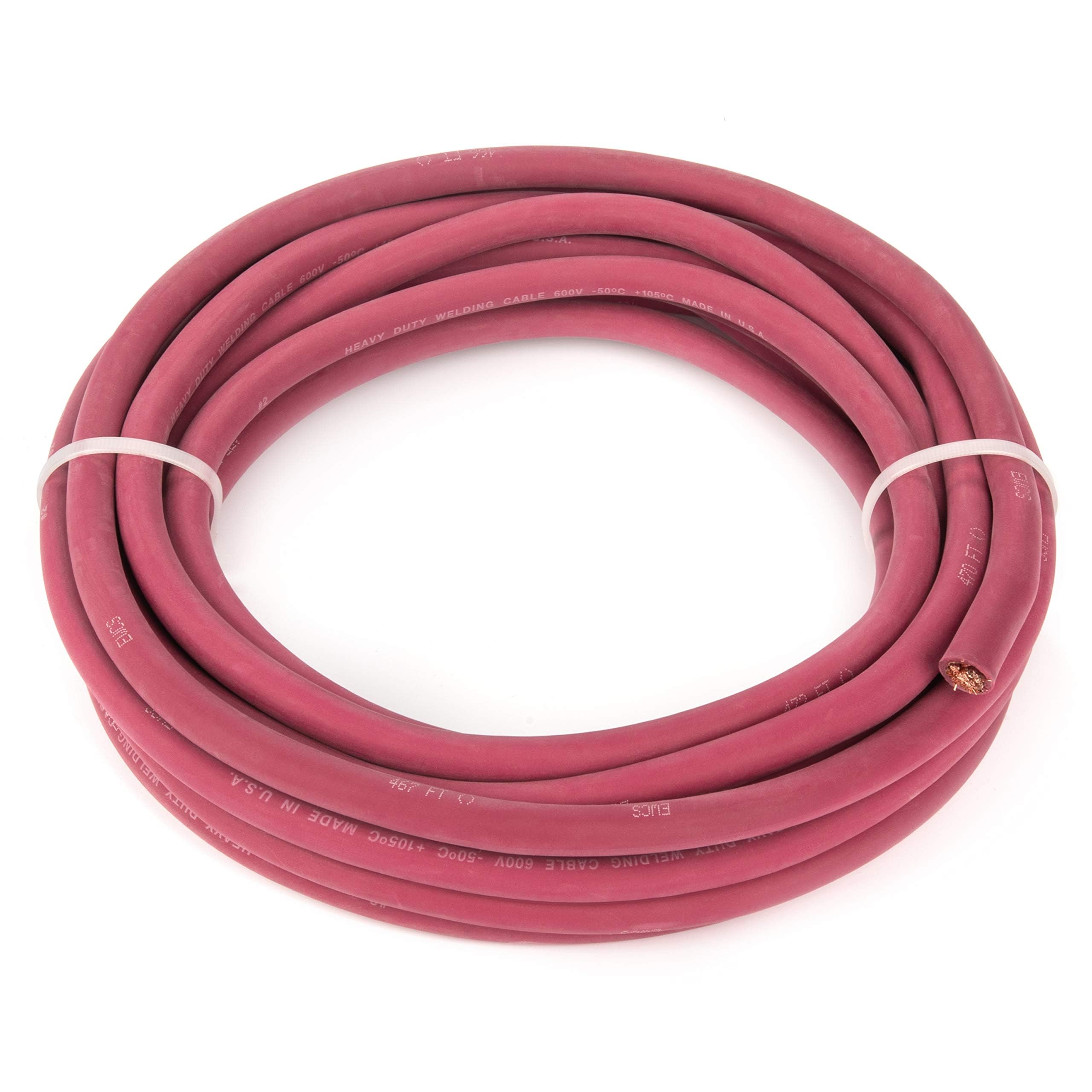 EWCS - Cable de soldadura extra flexible de calibre 2 (600 V, 25 pies), color rojo