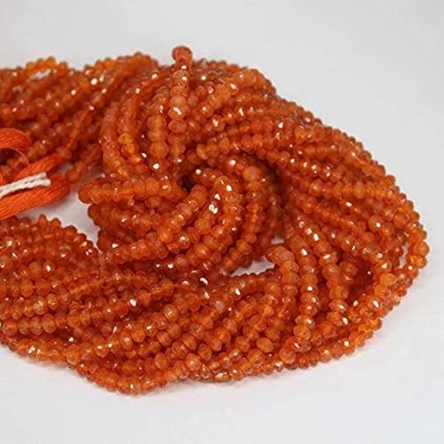 Carnelian Fanta Orange rondelle perles en micro pierres gemmes LKBEADS