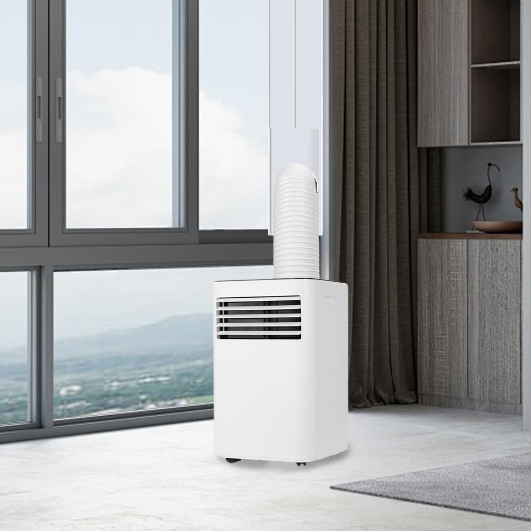 Kit di ventilazione per finestra CA portatile da 4 pezzi/set Kit di guarnizione per finestra CA regolabile 4 in 1 per diametro 5, 9 e 5, 1..Tubo di scarico, guarnizione in plastica per condizionatore