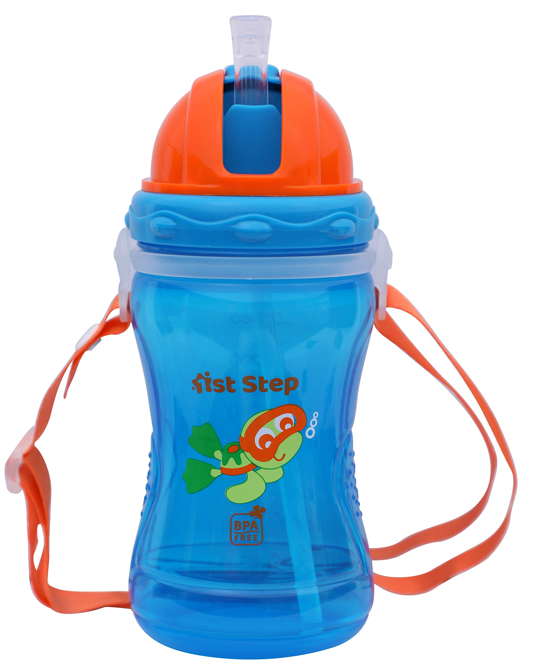 Babyhug Straw Sipper with Carrying Strap Green - 400 ml main image 1