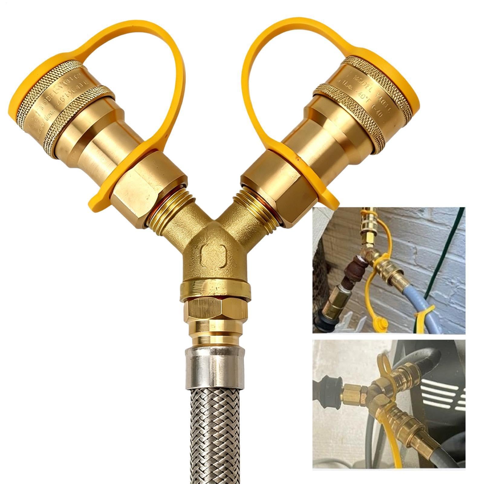 Genérico Conexión Rápida De Gas Equipo Portátil Desconexión Rápida Latón | Kit De Desconexión Manguera Gas Latón Para Hogar, Interior, Exterior, Cocina, Baño, Parrilla, Barbacoa, Soldadura Y Corte