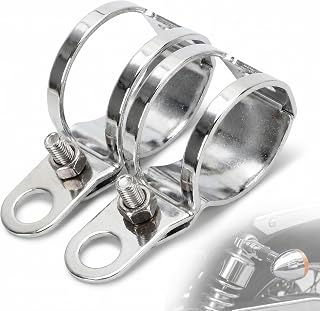 1 Pair White Universal Metal Motorcycle Turn Signal Indicator Brackets