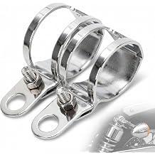 1 Pair White Universal Metal Motorcycle Turn Signal Indicator Brackets