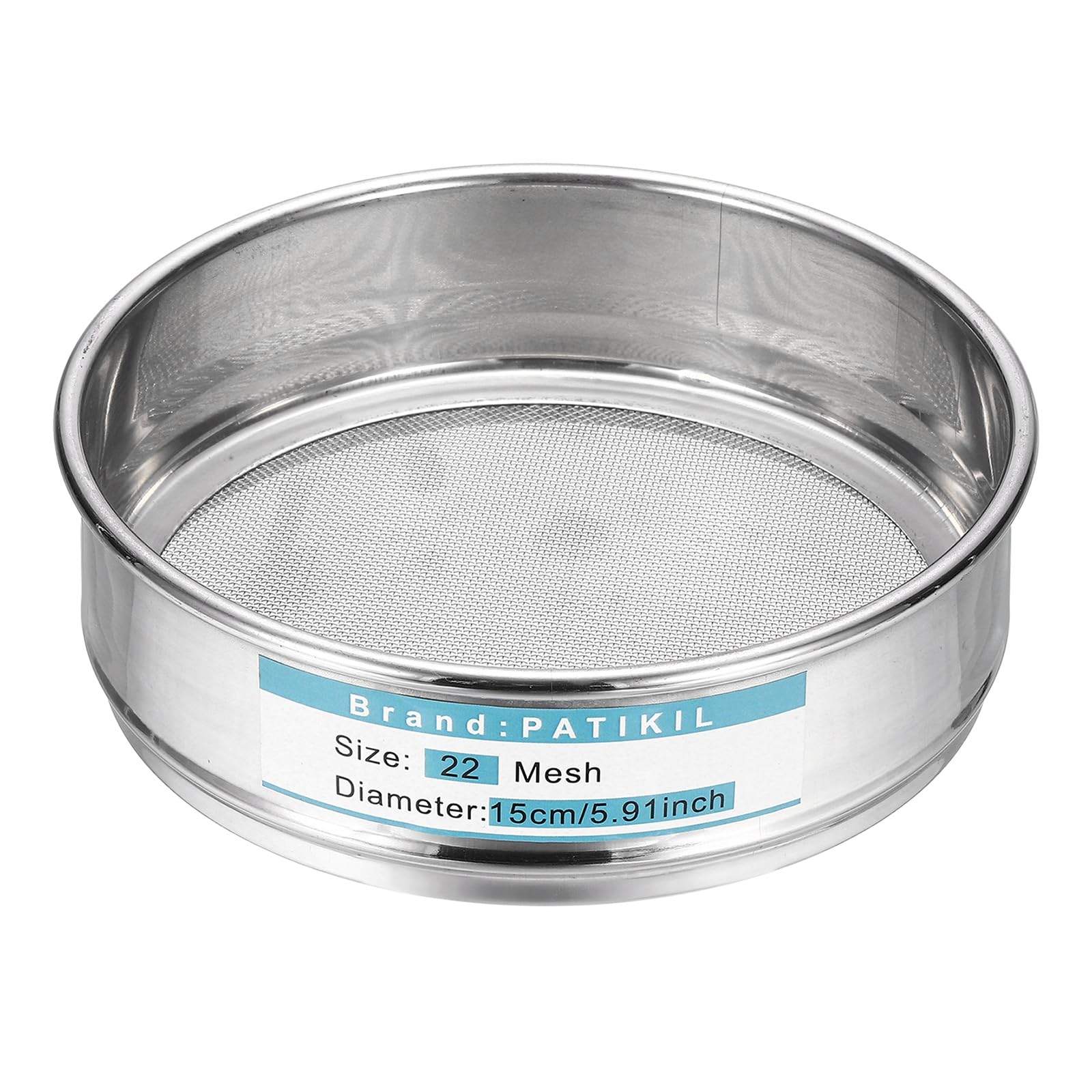 PATIKIL 22 Mesh (0,85mm) Laborsieb 15cm Durchmesser Siebgewebe 304 Edelstahl Drahtgewebe Feinsieb Für Industrie Labor Haushalt Bodensieb Trockensieb Hash