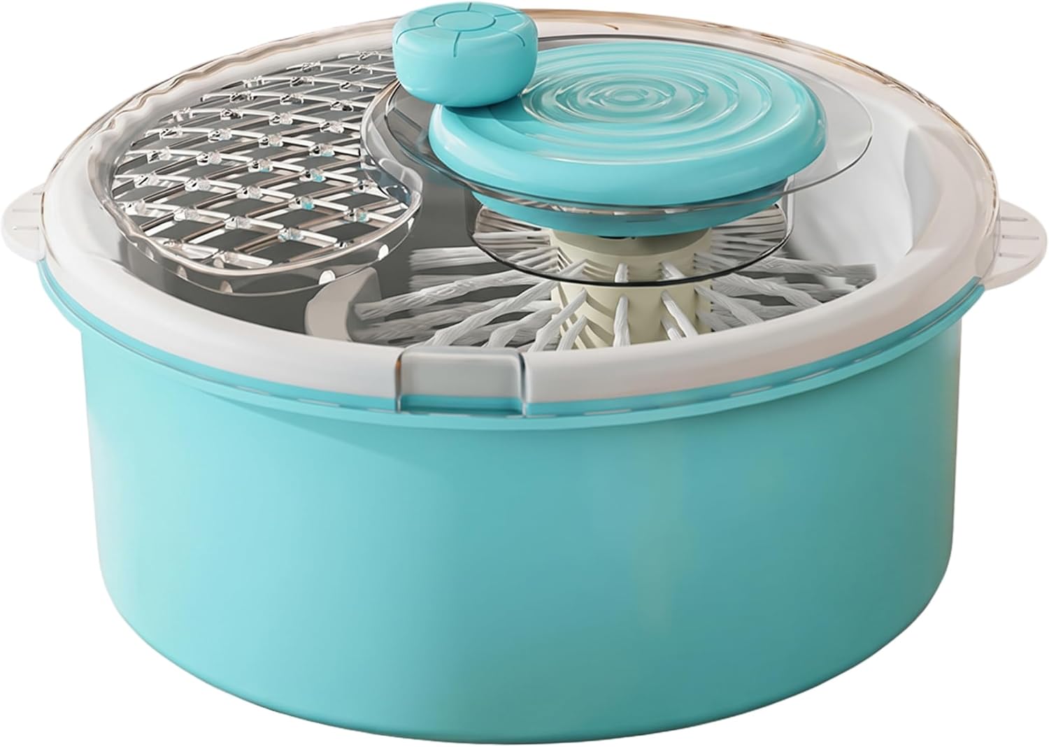 Fruit Cleaner Spinner White, Hand-Cranked Vegetable Washer