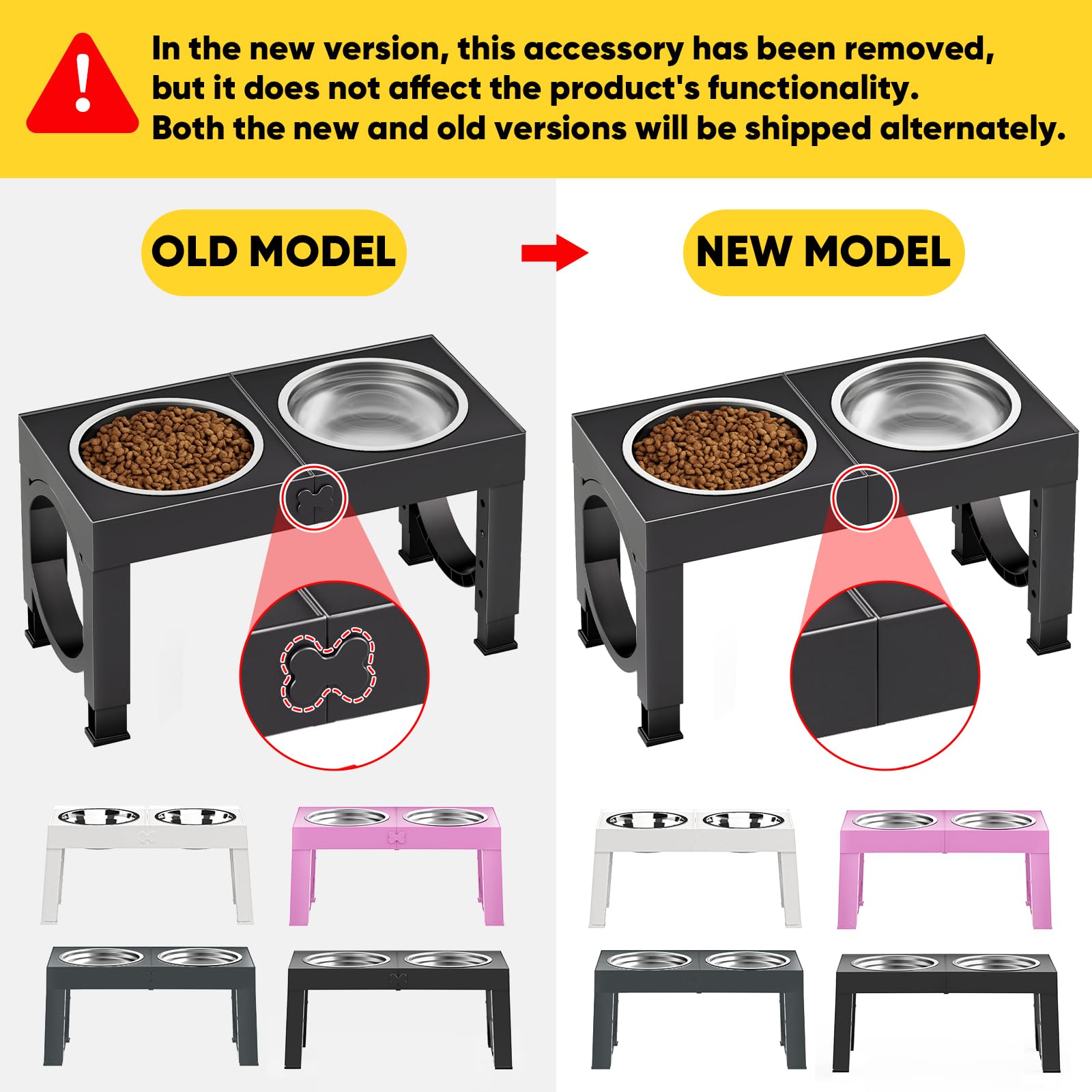 Cuencos elevados para perros de raza grande XiaZ elevado para perros de tamaño grande y mediano, 1000 ml, juego de cuencos elevados para perros de color negro, comedero elevado para mascotas, estación