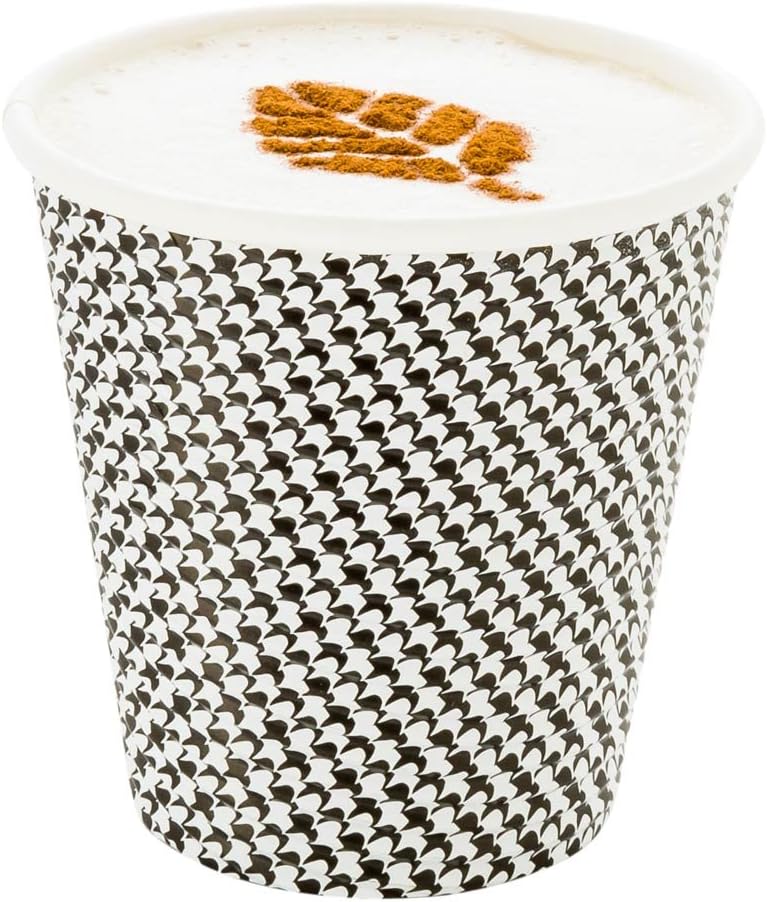 Restaurantware 8 Ounce Disposable Coffee Cups 500 Spiral Wall Hot Cups For Coffee - Lids Sold Separately Double Wall Houndstooth Paper Insulated Coffee Cups For Coffee Tea And More