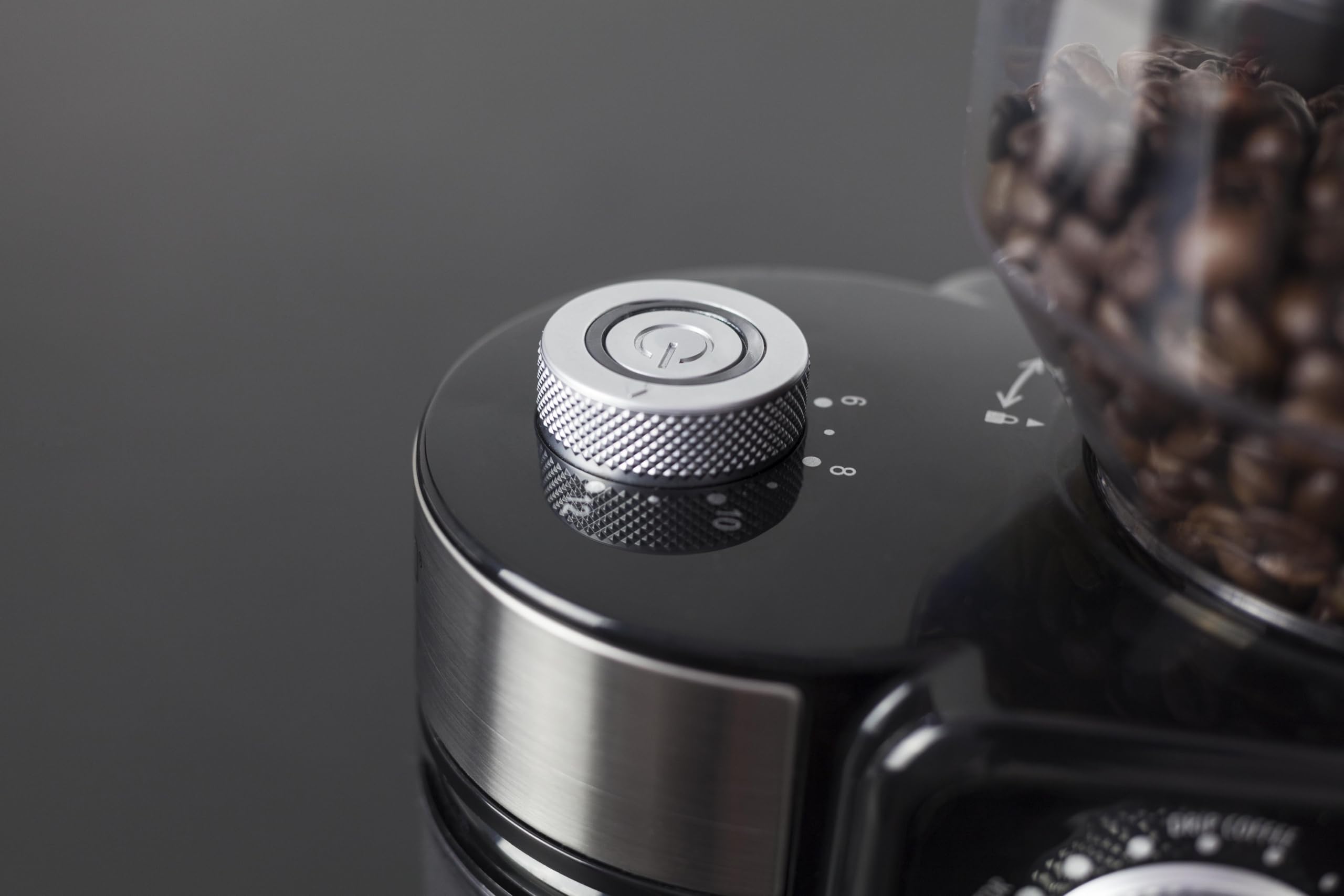 CASO Barista Crema - macina caffe' elettrico con macine piane, 150 W, capacità 190 g (da 1 a 12 tazze) e contenitore raccoglitore estraibile fino a 140 g, 48 livelli di macinatura, acciaio inox