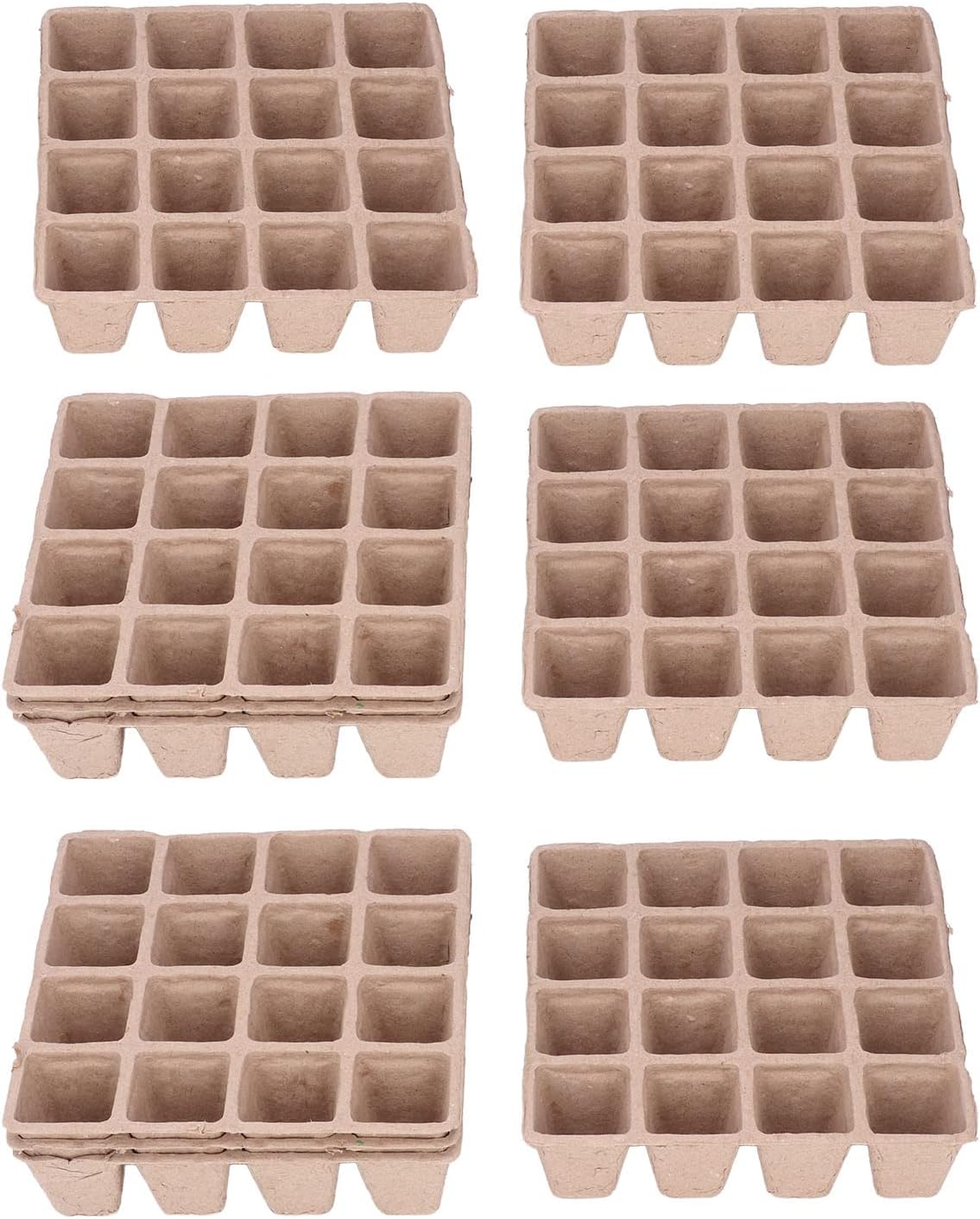 10 bandejas para plántulas, 10 bandejas para plántulas, 16 rejillas para plantas, macetas de turba, bandejas para plántulas de papel para encender flores, hierbas, jardín, invernadero, plántulas de 7.