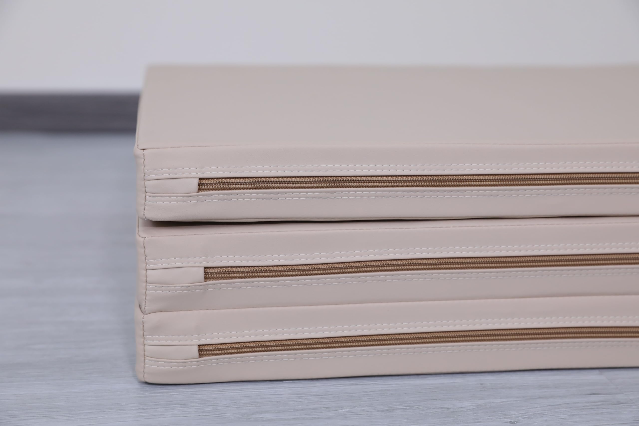 Tapis de gymnastique pliable en 3 parties - 180 x 100 x 5 cm - Beige