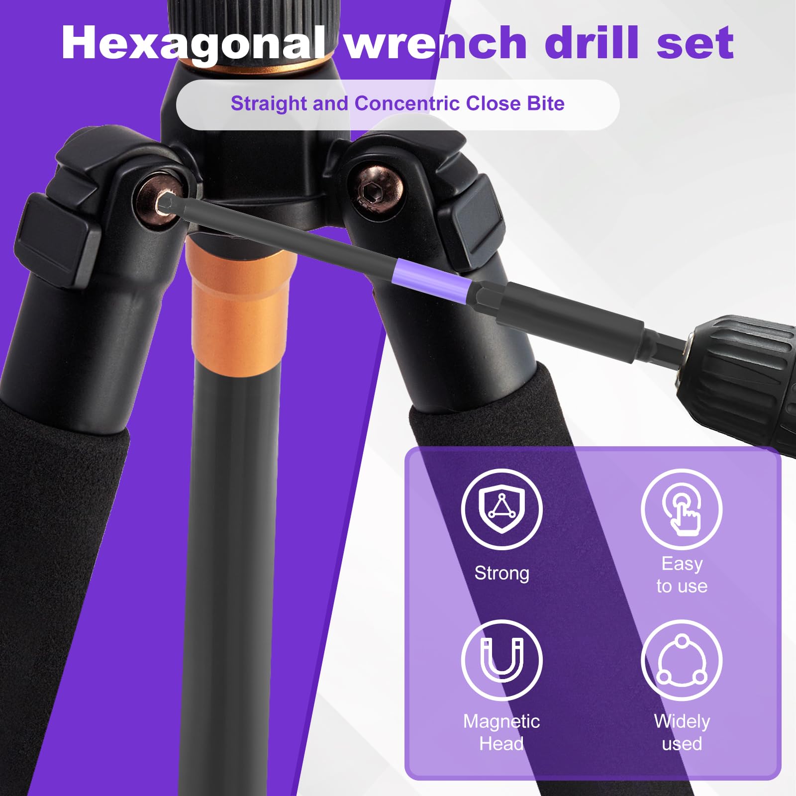 Juego de 40 brocas hexagonales de 4 pulgadas y 2 pulgadas de largo (métricas y SAE), vástago hexagonal de 1/4 pulgadas S2 de acero magnético con varilla de extensión para reparaciones mecánicas de