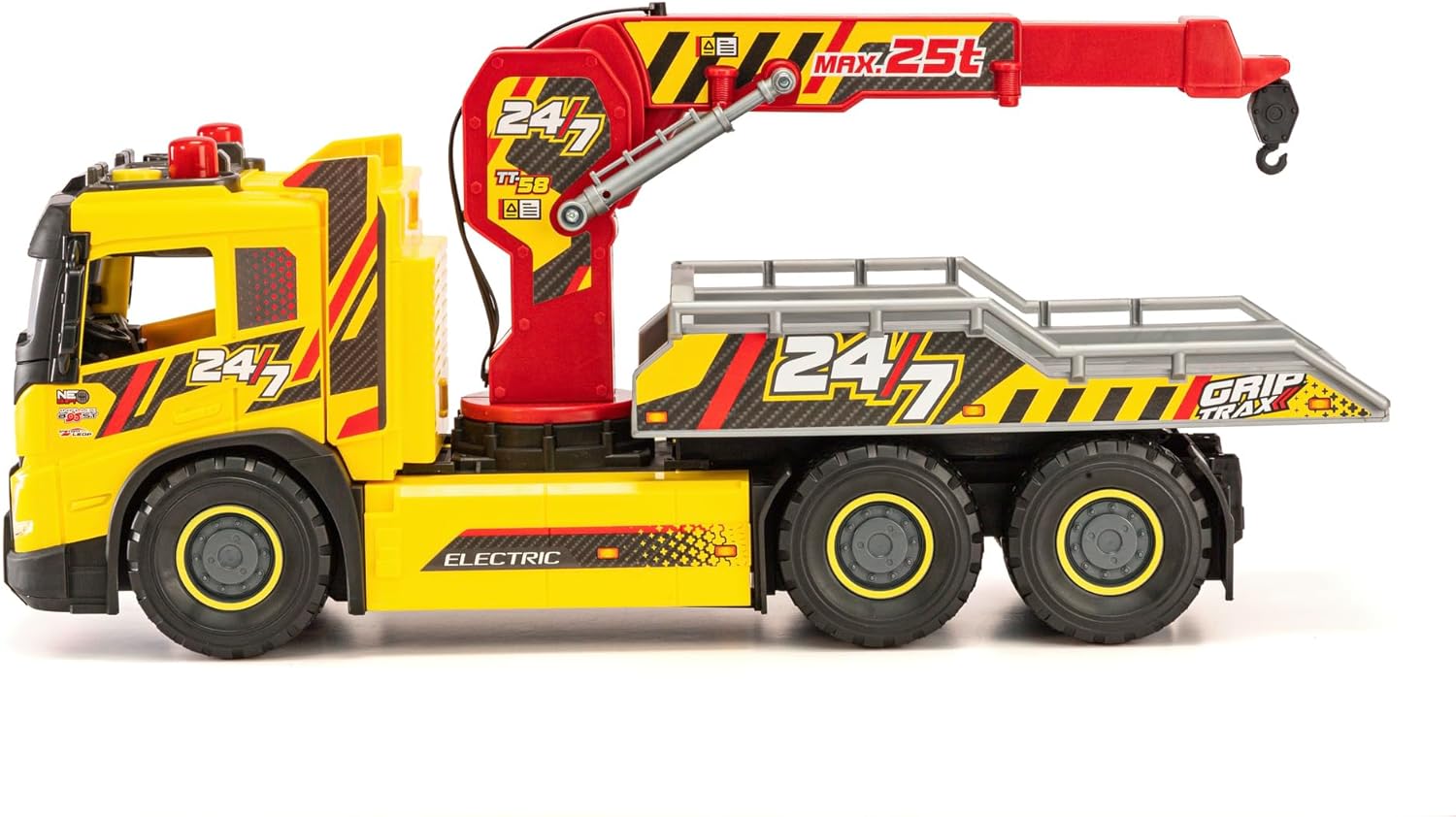DICKIE TOYS Giant Tow Truck – 1:16 Scale Volvo FMX Truck with Manual Crane, Light & Sound Effects, Tilt Function, for Kids Ages 3 and Up