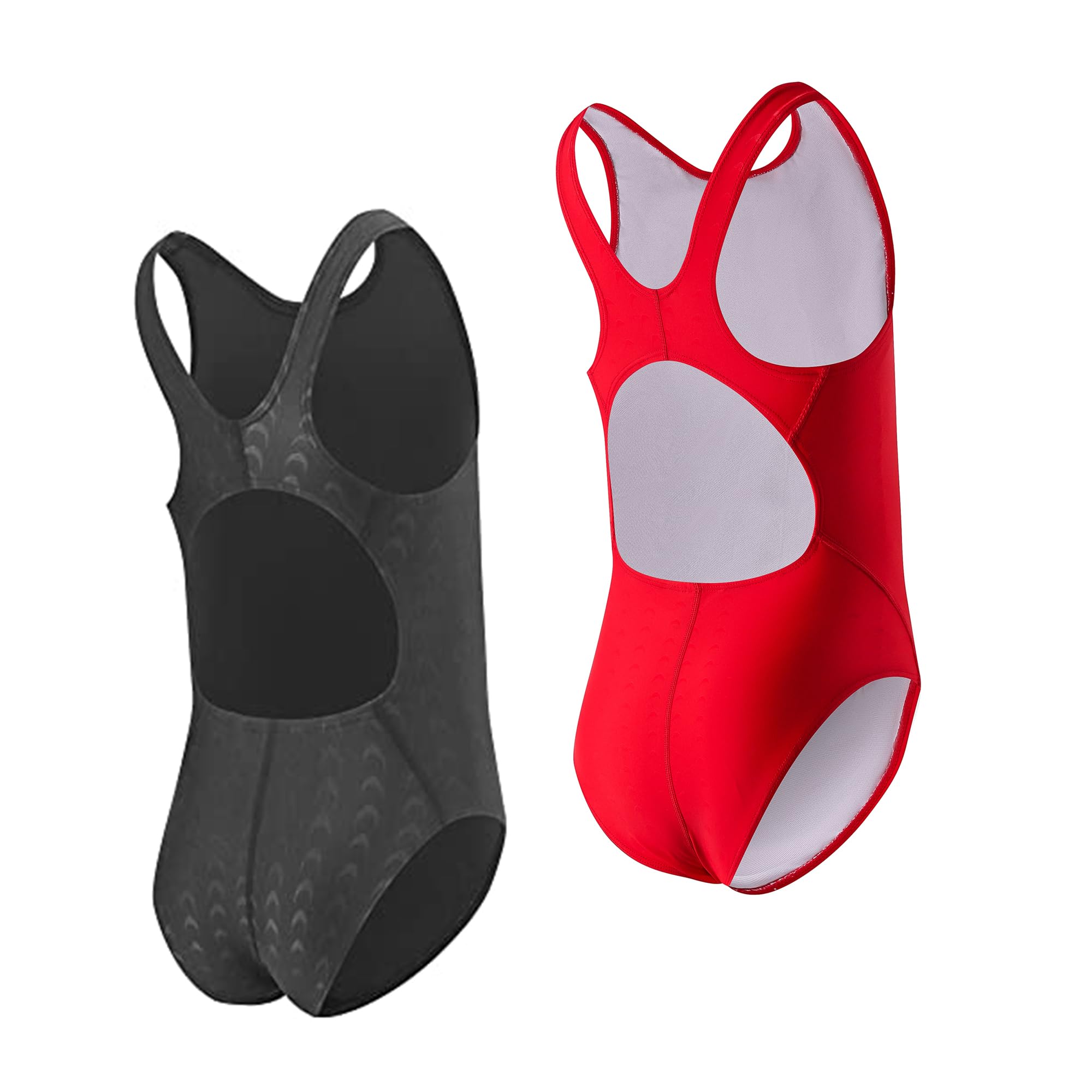 J.E Sterguard Girls' One Piece Swimsuit A Pack of 2 Girls Bathing Suits, Competition Girl Swimsuits Size 6-16 Years