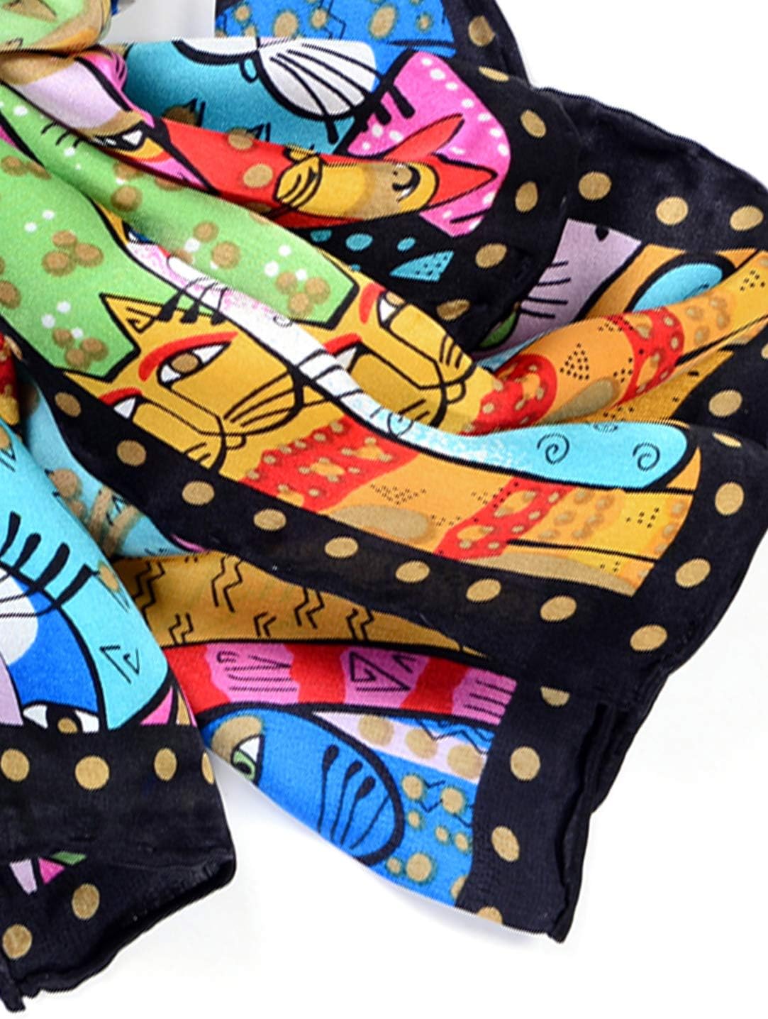 Women 100% Silk Scarves Van Gogh Painted Scarf - Image 4