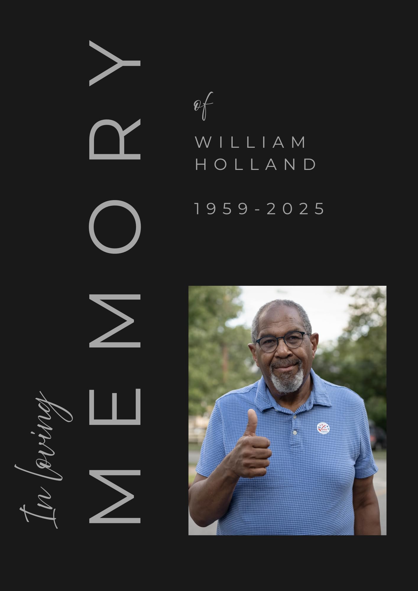 Personalised Funeral Memorial Photo Board A2 - In Loving Memory Celebration of Life Sign - Modern Black Tribute - Custom Picture, Name & Dates - Rigid Foam Board - Free A4 Sign - UK Made FD24
