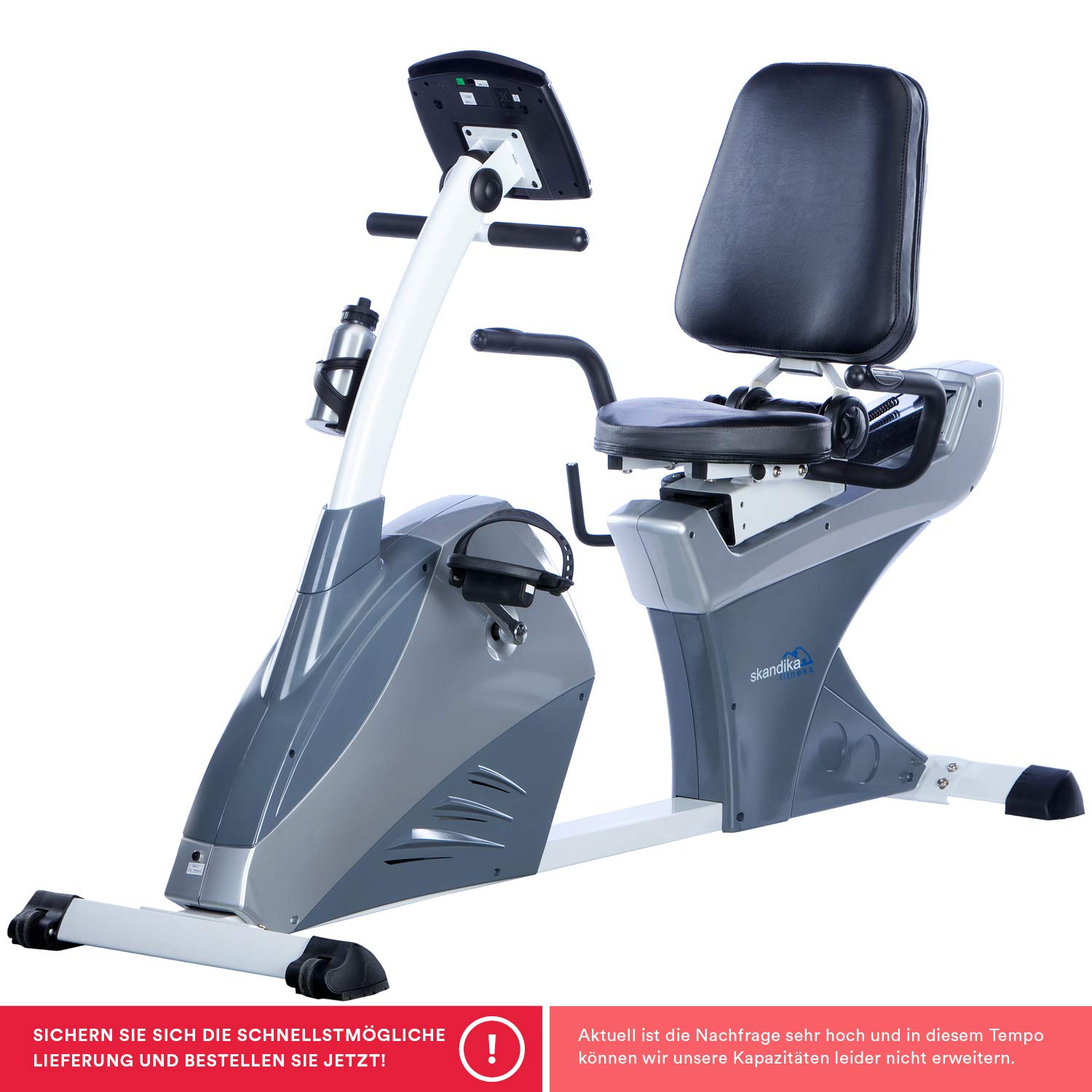 Skandika Centaurus Ergomètre inclinable, 13 kg, 12 programmes d'entraînement préinstallés et commande Bluetooth pour smartphone/tablette avec Google Street View