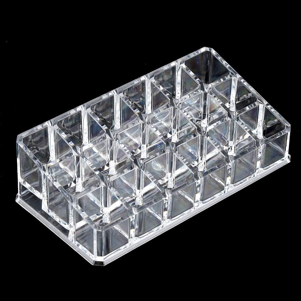 18 Grid Transparent Acrylic Storage Box, Portable Mini Cabinet Drawer, Lipstick Cosmetic Jewelry Organizer with Smooth Polished Corners & Pull Ring, Ideal for Home Organization
