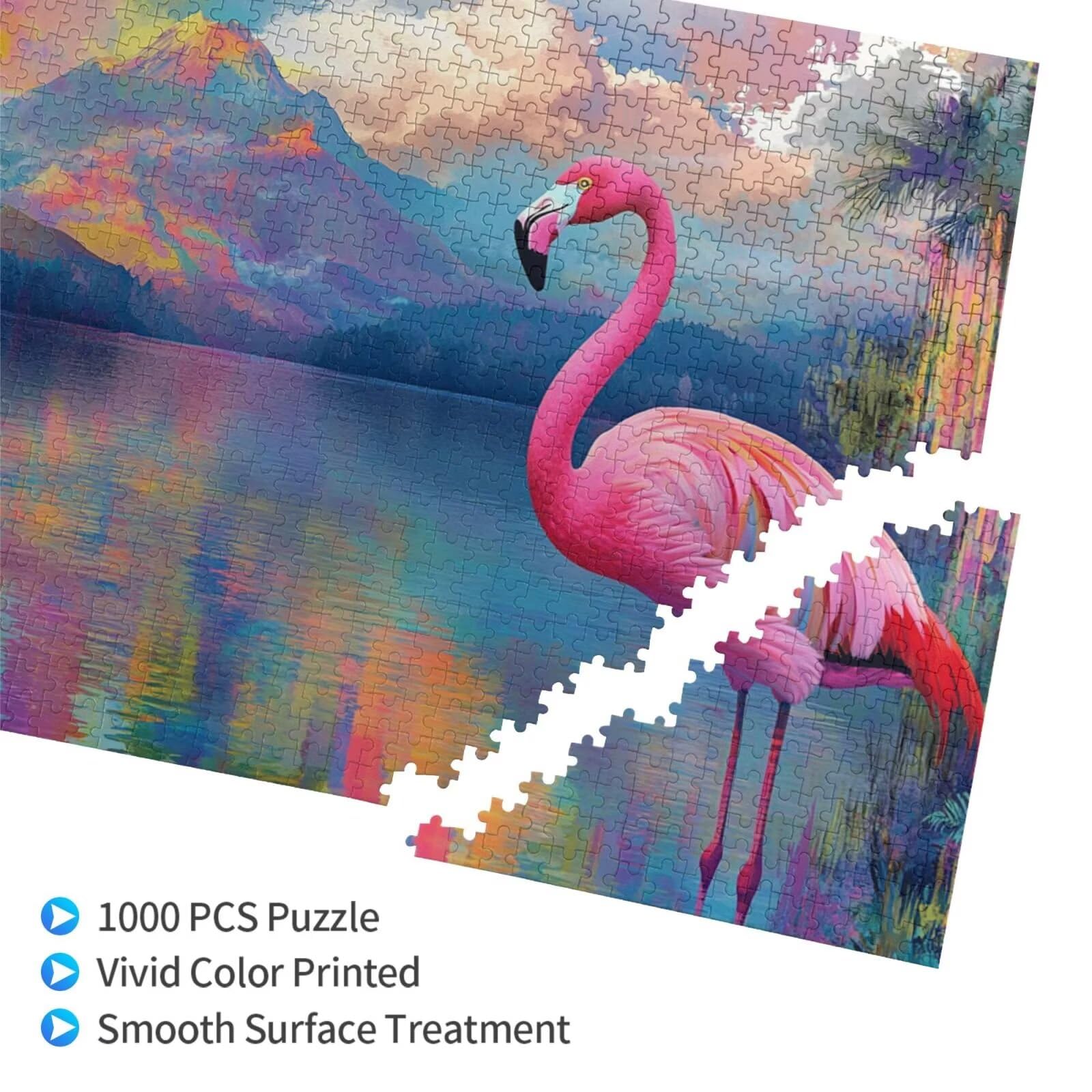 Puzzle Flamingo Puzzle 3000 Teile Landschaft Puzzles Erwachsene mit Geschenkbox, DIY Groß Holzpuzzle für Erwachsene, Geschicklichkeitsspiel für Die Ganze Familie Geschenke für Frauen 81 x 122 cm -695y