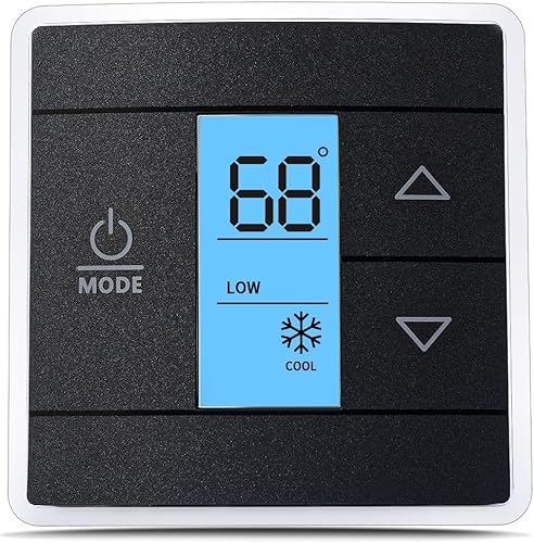 3316250.712 RV Single Zone Wall Thermostat (Black, 3-Wire) – for Cool/Heat/Furnace Control – Camper/RV Air Conditioner Replacement