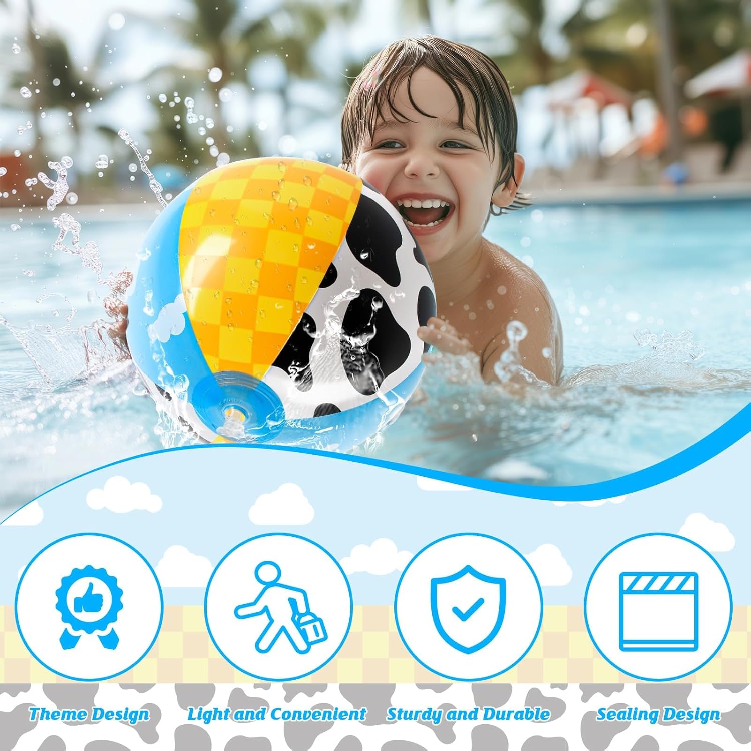 12PCS Beach Ball Set-12Inch Toy-Inspire Game Themed Inflatable Balls for Kids Inspired by Popular Animated Movies,Perfect for Beach Party Games,Summer Pool Fun,Birthday Favors